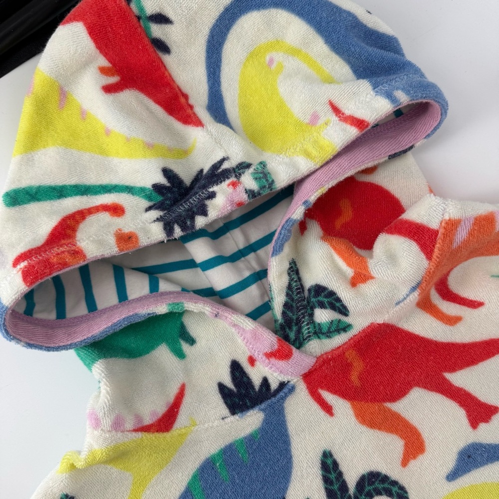 Mini Boden dinosaur toweling hoodie - Picture 2 of 3